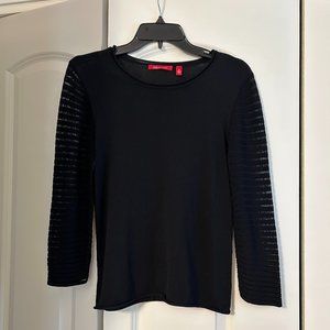 Anne Klein black top, peekaboo sleeves